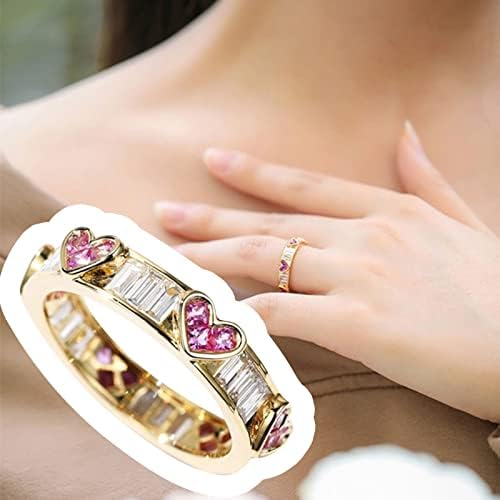 2023 година Нова loveубов срце совршено сечење срцев венец за ангажирање прстени за жени кубни цирконија ветуваат ангажман прстен
