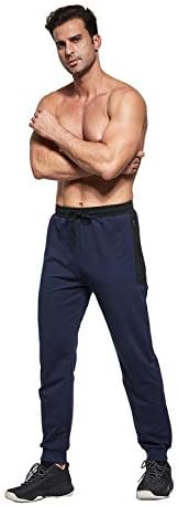 Машки машки лесни џогери со лесни тенок тенок џемпери панталони со џебови од патент