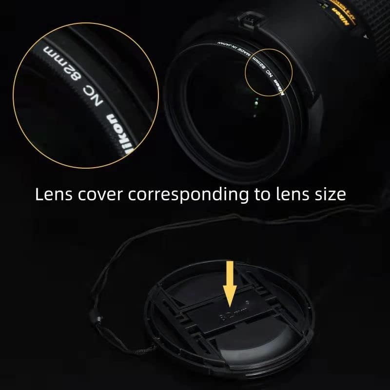 Waka уникатен дизајн на леќи со капаци на леќи, 3 парчиња 72мм централно леќи за леќи и чувар на капаче за канон за канон Nikon Sony