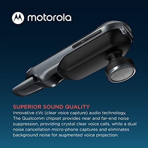 Motorola Bluetooth Слушалка HK500+ Безжични Моно Слушалки Во Уво Со Микрофон За Јасни Телефонски Повици-Ipx4 Отпорен На Пот, Паметна Контрола На Допир/Глас, Микрофон За Поништув?
