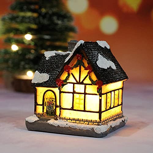 Нова микро -пејзажна смола блескава куќа мали украси за Божиќни декорации за десктоп фото студио за фотографии