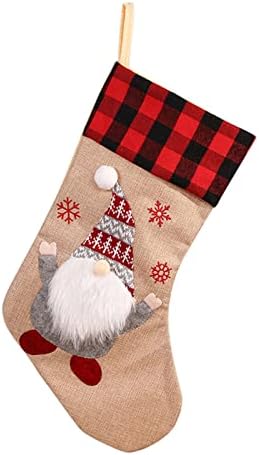 Божиќно порибување Големи Божиќни чорапи украси безлични кукли карактер за украси за семејни празници Божиќ висечки чорапи чорапи за Божиќни панели