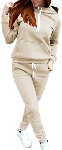 Ксиншид две парчиња облека за жени џемпери сетови плус големина на екипажот со долги ракави пулвер и панталони за панталони