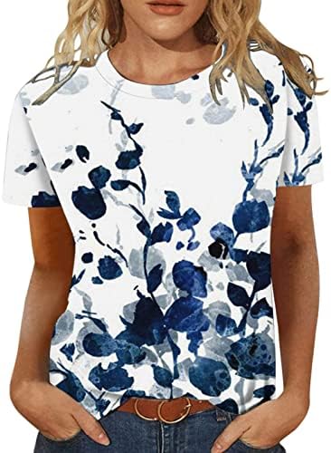 Tee тинејџерки летни есен моден моден памук памук екипаж графички лабав фит бренд блуза кошула за жени U8