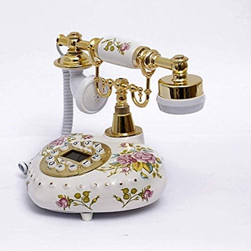 XJJZS Rotary Dial Telephone Retro старомодни фиксни телефони со класично метално bellвонче, кабел телефон за дома и декор