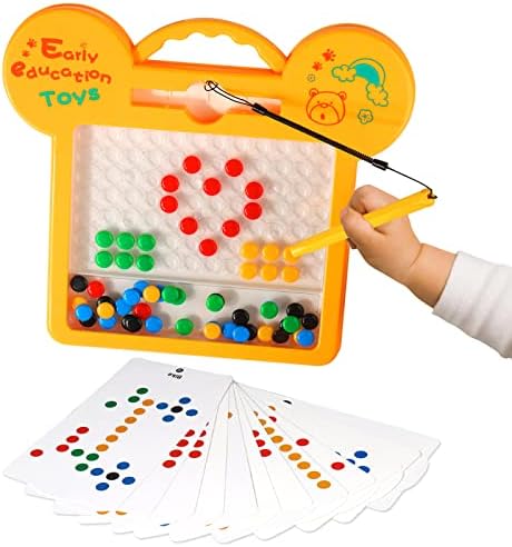 Магнетна табла за цртање за мали деца - табла со додл со магнетно пенкало и монистра, уметност со магнетна точка, едукативна играчка за