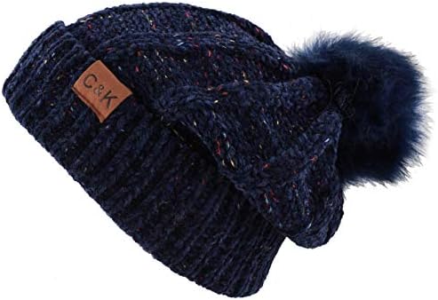 Womenените и мажите beanie дневно зимска преголема дебела истегната плетена пом пом -бена руно наредена капа на гравчиња
