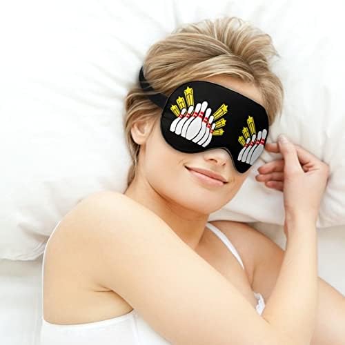 Маска за спиење на куглање мека маска за очи за очи со прилагодлива лента за мажи жени