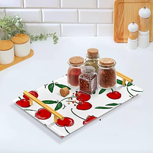 Акрилна табела за бања Далонан, правоаголна шема на цреша Декоративни фиоки со златни рачки за кујна храна дневна соба фустанци