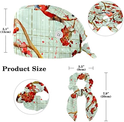 Медицинска медицинска сестра Капчиња жени Среќен Божиќ Дедо Мраз и ирвас прилагодливо работно капаче со копче и лак за коса