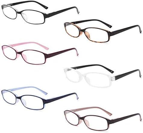 Ivnuoyi 6 пакувања очила за читање сини светло блокирање со пролетни шарки, бои лесни читатели за жени, анти -сјај УВ компјутерски очила 1,25